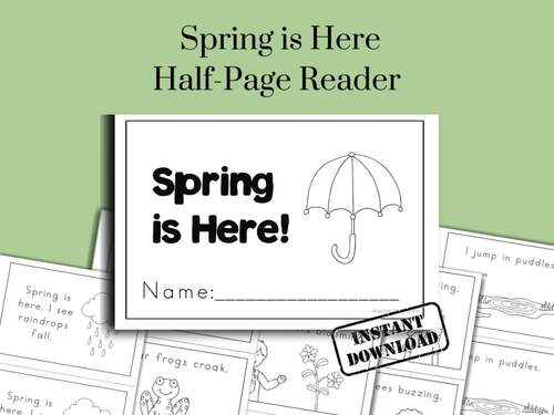 Spring is Here Emergent Reader | Seasonal Printable for Prekand ...