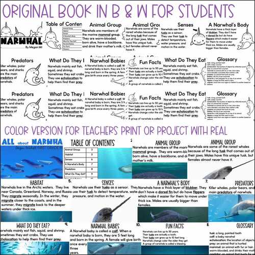 Narwhals Nonfiction Unit and True or False Google Slides Activity Bundle