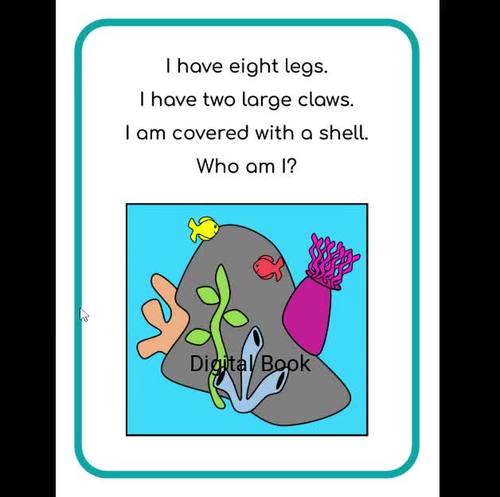 OCEAN ANIMALS Riddles Adapted Book, SPEECH THERAPY, Print ...