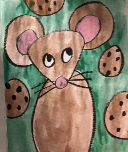 Preview of If You Give a Mouse a Cookie (Guided Art Lesson with video)