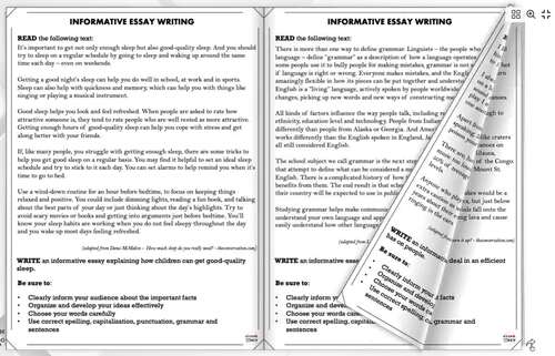 Informational Text Based INFORMATIVE ESSAY Writing Prompts Test Prep Topics