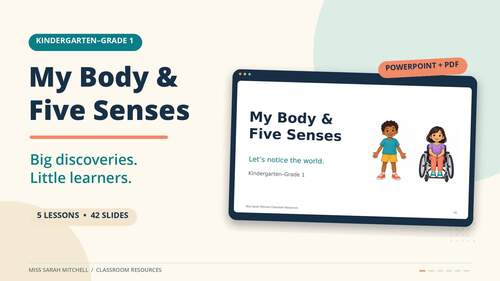Five Senses & Body Parts PowerPoint | Kindergarten & 1st Grade Science