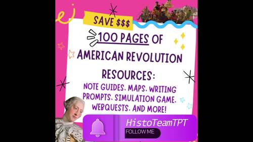 American Revolution Set of Resources, Maps, Writing Prompts, Activities ...