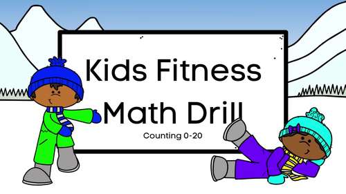 Preview of January Counting, Kids Fitness Math Drill Brain Break, Video & Slides!