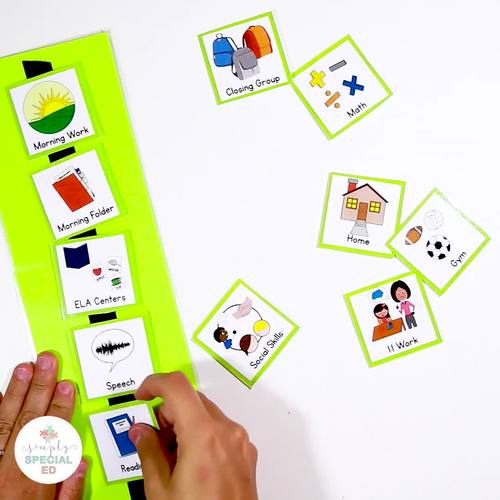 Daily Visual Schedule Cards Color Coded Autism Cue Cards Editable
