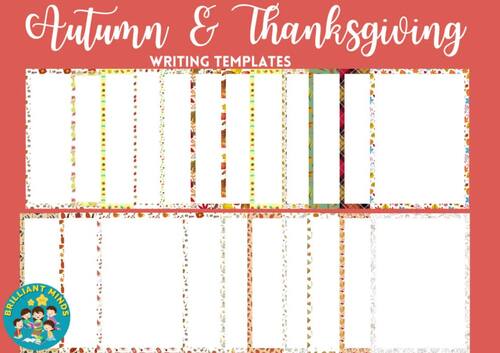 Autumn and Thanksgiving Writing Templates by Brillant Minds | TPT