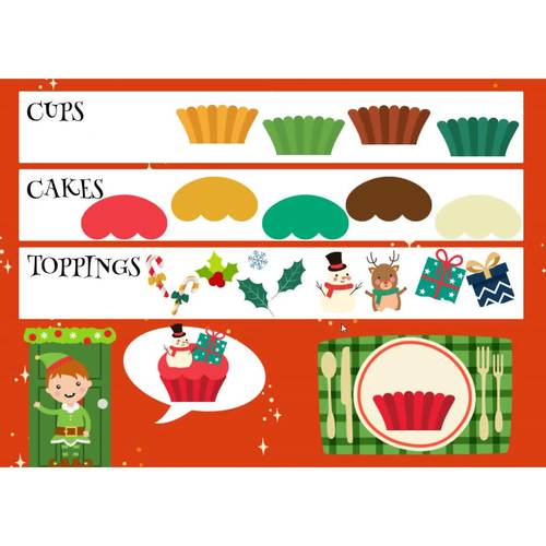 Boom Cards™ Christmas Cupcakes A Copy the Pattern and Following