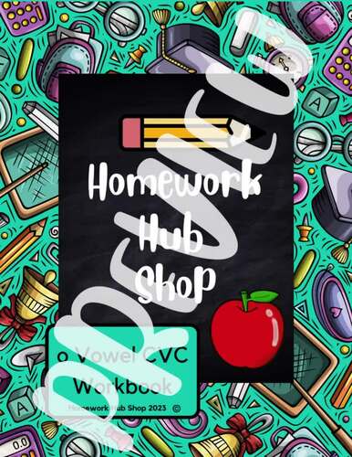 CVC word Workbook or Activity Book focus on the o vowel by Homework Hub ...