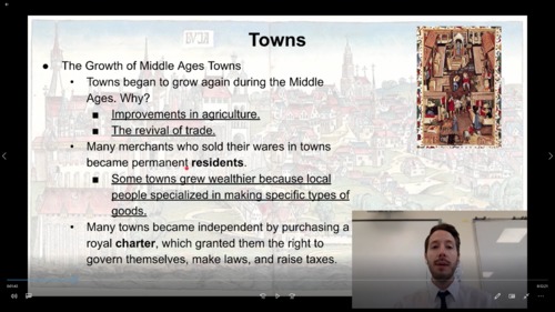 Preview of The Rise of Towns in Europe (Middle School Social Studies)