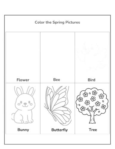 Spring Worksheets for Kindergarten | Math & Literacy Activities | Color by Numbe