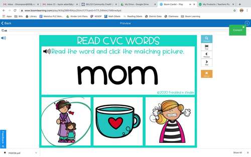 Read CVC Words / Short Vowels A I O / Boom Cards by Freckled in Kinder