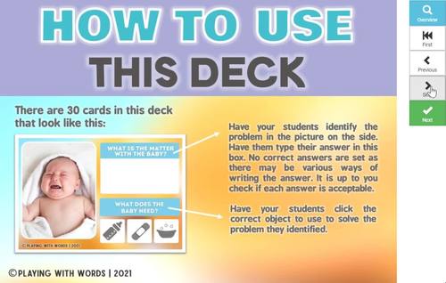 Problem Solving Scenarios for Speech Therapy - Everyday Scenes- BOOM™ CARDS