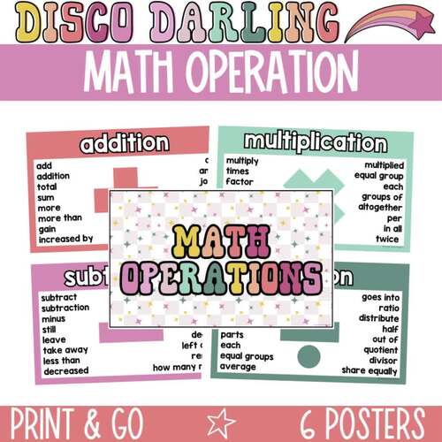 Math Operation Posters / Math Symbol Posters / Disco Cowgirl Classroom ...