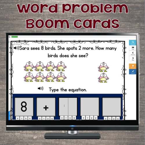 Word Problems for First|Boom Cards by Simply B Teaching | TPT