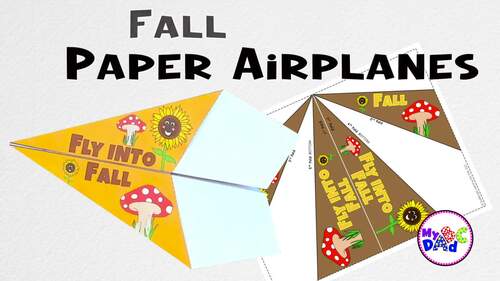 Fall Paper Airplane Design Templates by myABCdad Learning for Kids