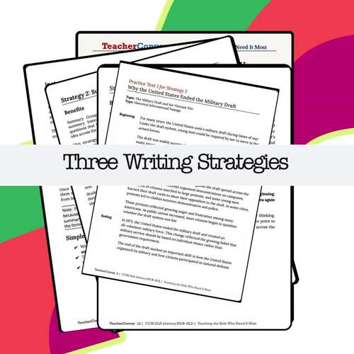 Objective Summary Writing Activity for Struggling Writers | Grades 8-10