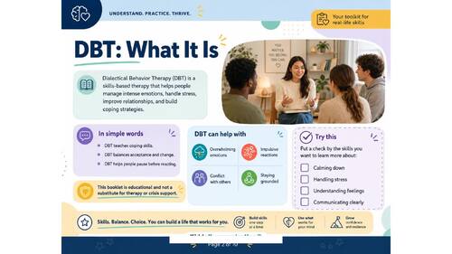 DBT and CBT Interactive Therapy Skills Booklet | Mindfulness, Coping ...