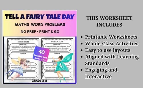 Tell a Fairy Tale Day Math Word Problems – 40 Fairy Tale Problems ...