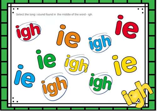 Distance Learning Long I Vowel Activities IGH IE and I E Boom Cards
