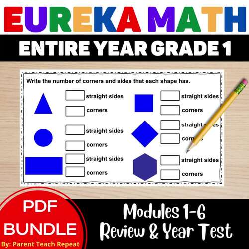 ENTIRE YEAR 1st Grade Engage NY {Eureka} Math PDF Review BUNDLE Year Test