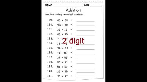 Addition Practice Worksheets – 1 to 4 Digits | 30 Pages Printable Math Activitie