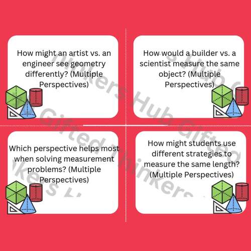 Printable Geometry & Measurement Task Cards | Depth & Complexity Challenge