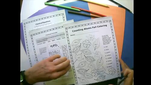Counting Atoms in Chemical Formulas Fall Themed Color by Number Activity