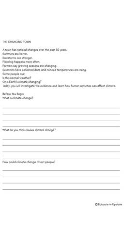Climate Change & Human Impact WebQuest | Print & Go Inquiry Project ...