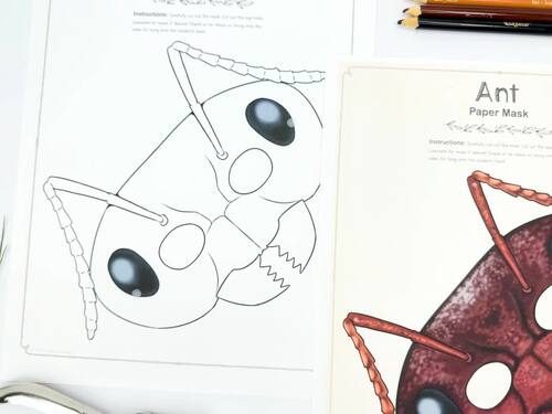 Ant | Paper Mask | Printable Craft | Ants by Simply Schoolgirl | TPT