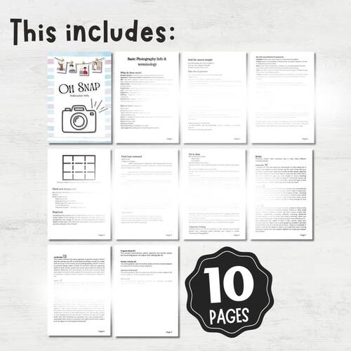 Photography Class Kit for Kids: Teaching Guide & Terminology | TPT