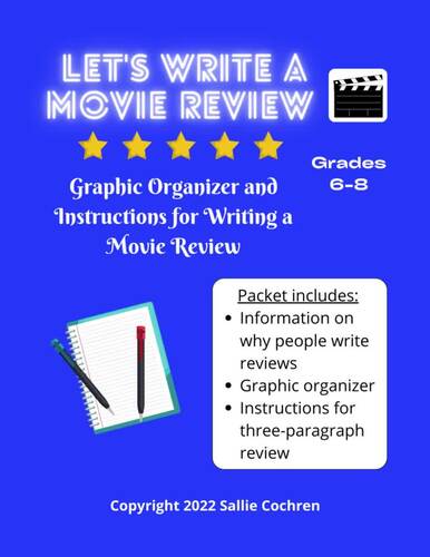 Let's Write a Movie Review! Writing Packet for Grades 6-8 | TPT