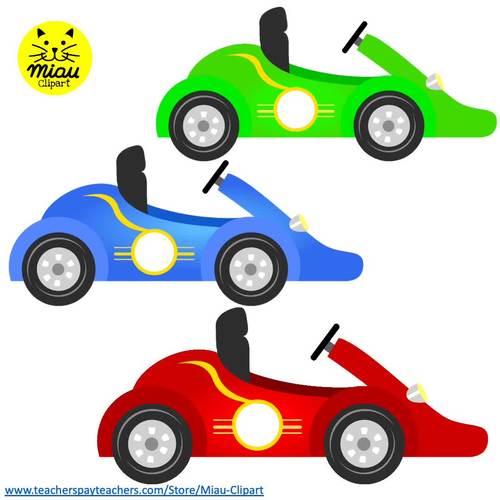 Rainbow Colors Race Car Clip Art Sports Transportation Patterns