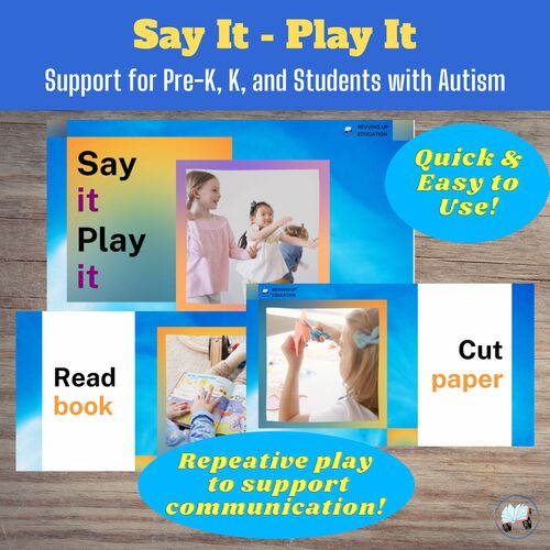 Preview of Say It Play It Game - Focused Video for Students with Autism and Early Learners