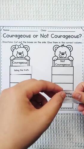 Courageous or Not Courageous? – Cut and Paste Sorting Activity (SEL ...