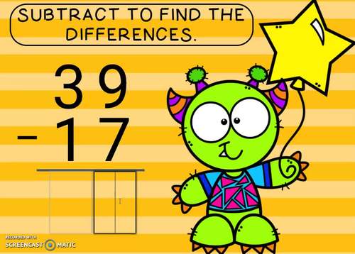 Subtraction no Regrouping Boom Cards™ Distance Learning Math