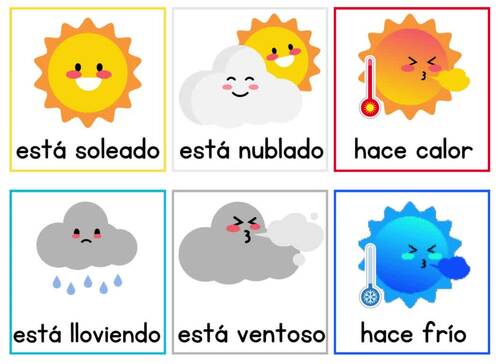 Spanish Weather Clipart classroom decor bulletin boards word wall