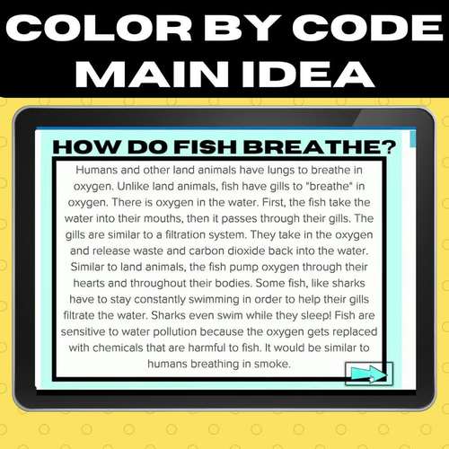 Main Idea Color By Code Boom Cards by Hands on Learning LLC | TPT