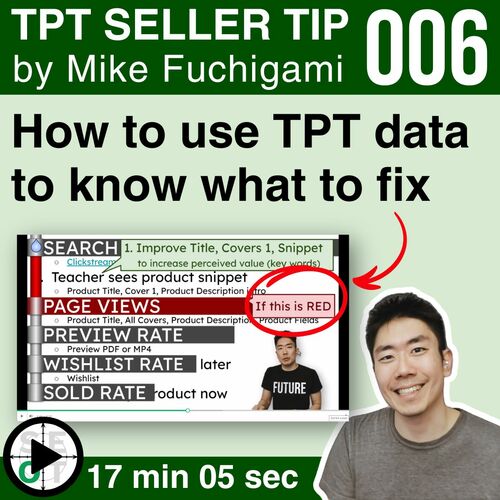 Preview of How to use TPT data to know what to fix on your TPT store | TPT Seller Tip 006!