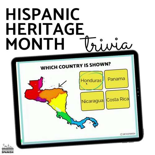 Hispanic Heritage Month Trivia DIGITAL Task Cards on Boom Cards by Srta