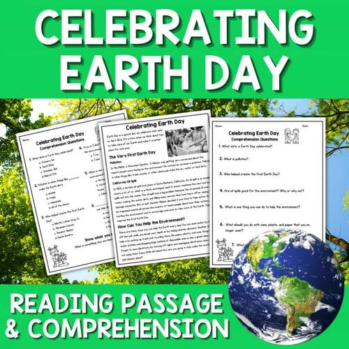 Earth Day Reading Comprehension Passage and Worksheets | Science Text