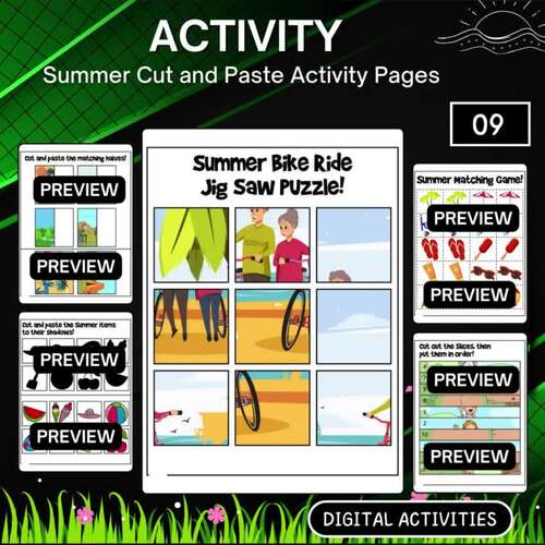 Summer Cut and Paste Activity Pages by Outside Box kids | TPT