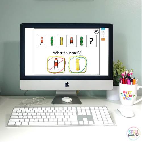 Back to School Patterns Interactive PDF and BOOM cards by Spell Janelle
