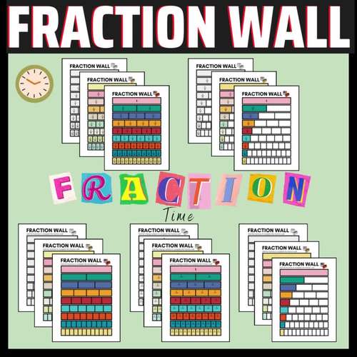 Equivalent Fractions Chart Poster &amp; Worksheets for Math Center Black ...