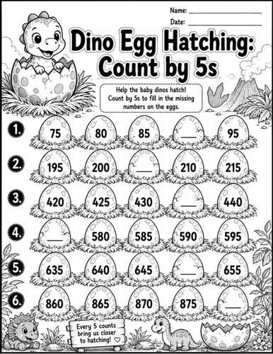 2nd Grade Skip Counting by 5s 10s 100s Worksheets 2.NBT.A.2 Activity