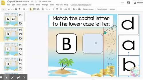 Alphabet Match Lower Case and Upper Case Digital Centers by Loving Math