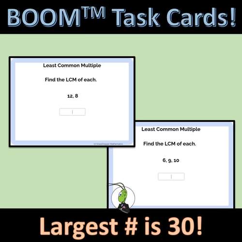 Least Common Multiple (LCM) Set 1 Boom Digital Task Cards | TPT