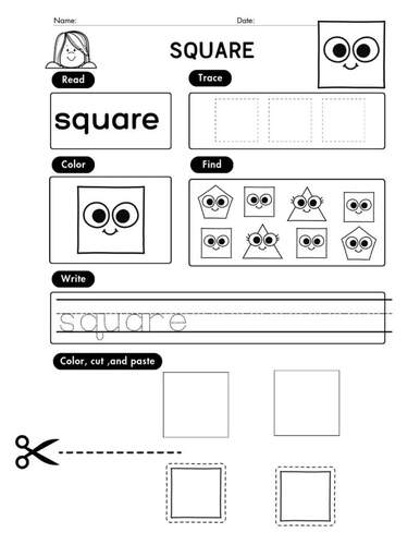 2D Shapes Worksheet Pack | Early Geometry Practice | Pre-K–2 by easy4U ...