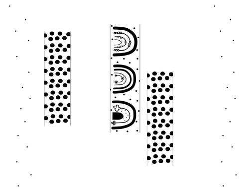 Bulletin board borders, black and white classroom borders, Rainbow borders