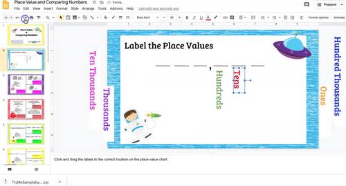 Comparing Numbers and Place Value TEKS 3.2A 3.2B 3.2D Digital by Math Chick
