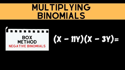 Preview of Area Model (BOX) Method Negative Binomials (x - 11y)(x - 3y)